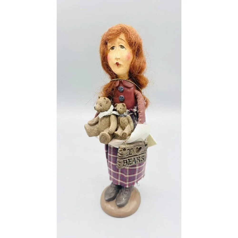 Melancholy Dollies Beth Figurine I Love Bears Folk Art Teddy Bear Sandy Harrison